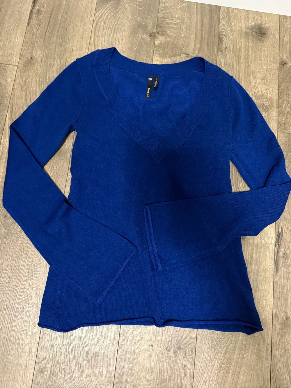 take out Royal Blue V-Neck Sweater